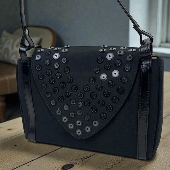 Source Unknown Handbags - NEW Black Sequin Beaded Shoulder Bag Womens Crossbody Faux Leather Purse
